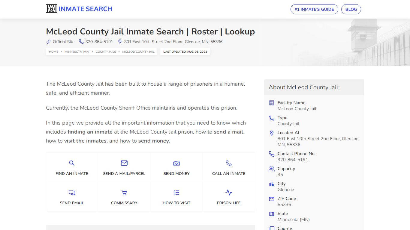 McLeod County Jail Inmate Search | Roster | Lookup